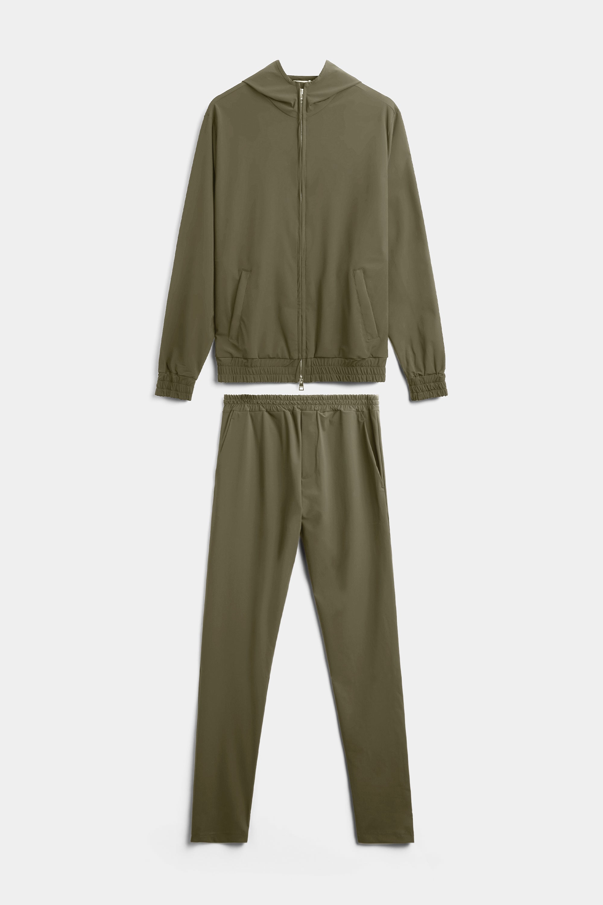 Dark Green Hooded Tech Suit