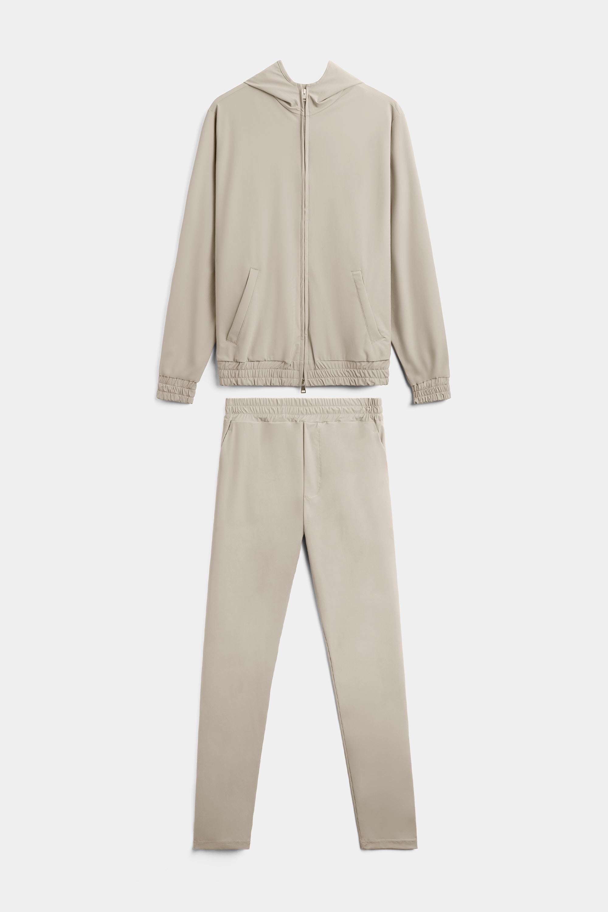 Light Beige Hooded Tech Suit