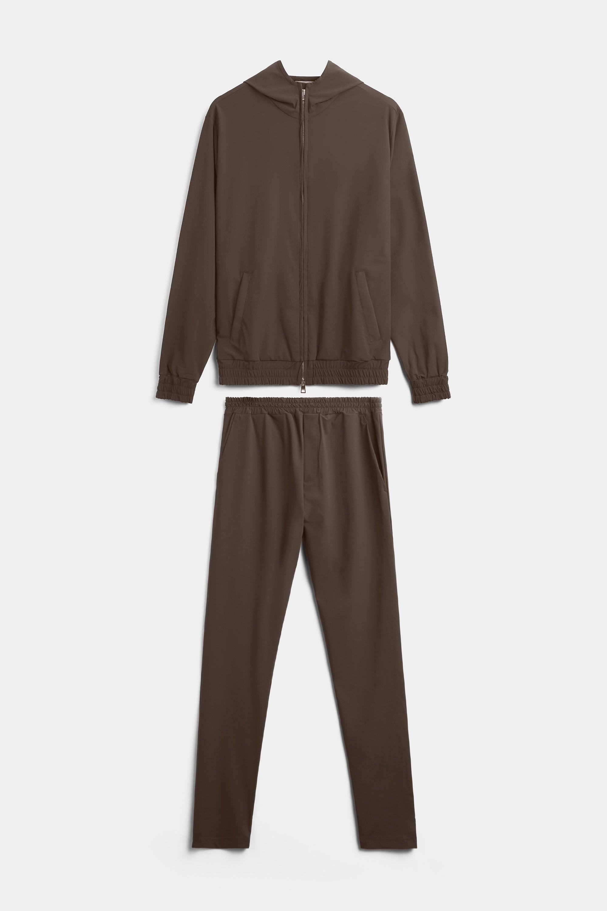 Mocha Brown Hooded Tech Suit