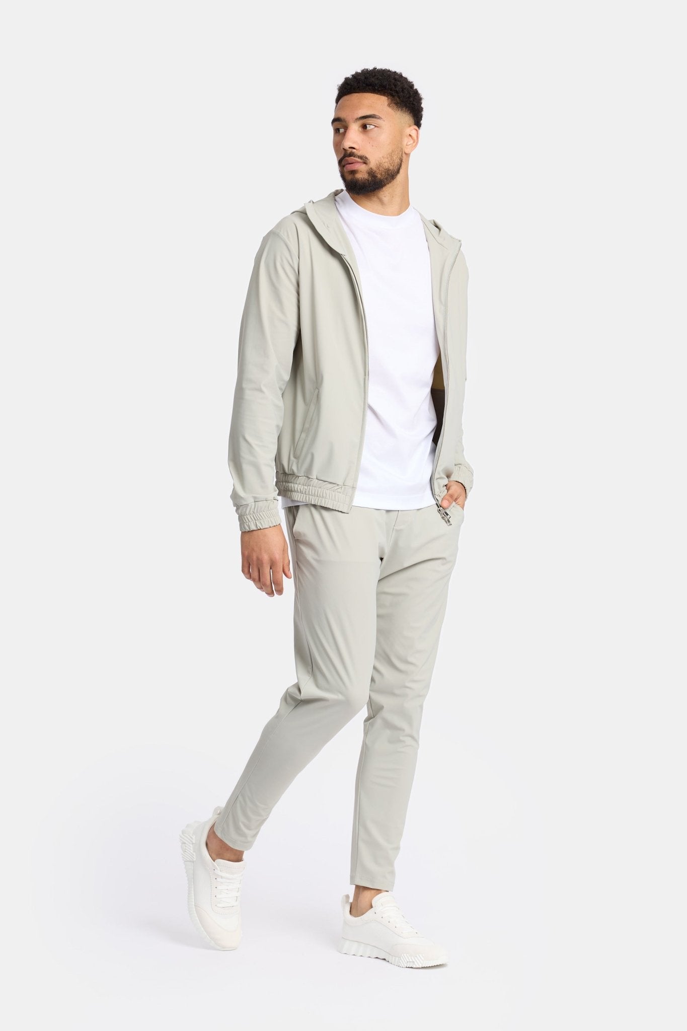 Cloud Grey Hooded Tech Suit - DIMANO