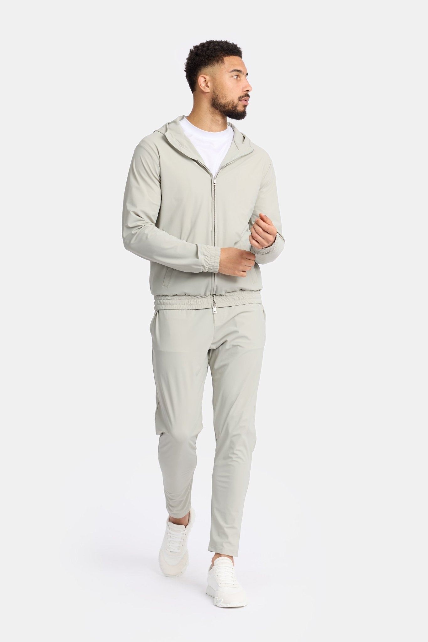 Cloud Grey Hooded Tech Suit - DIMANO