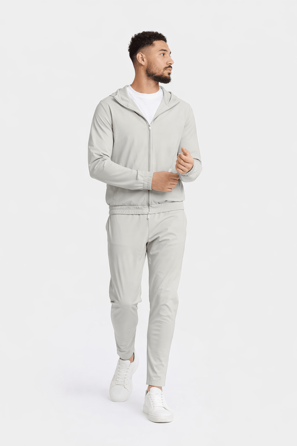 Cloud Grey Hooded Tech Suit - DIMANO