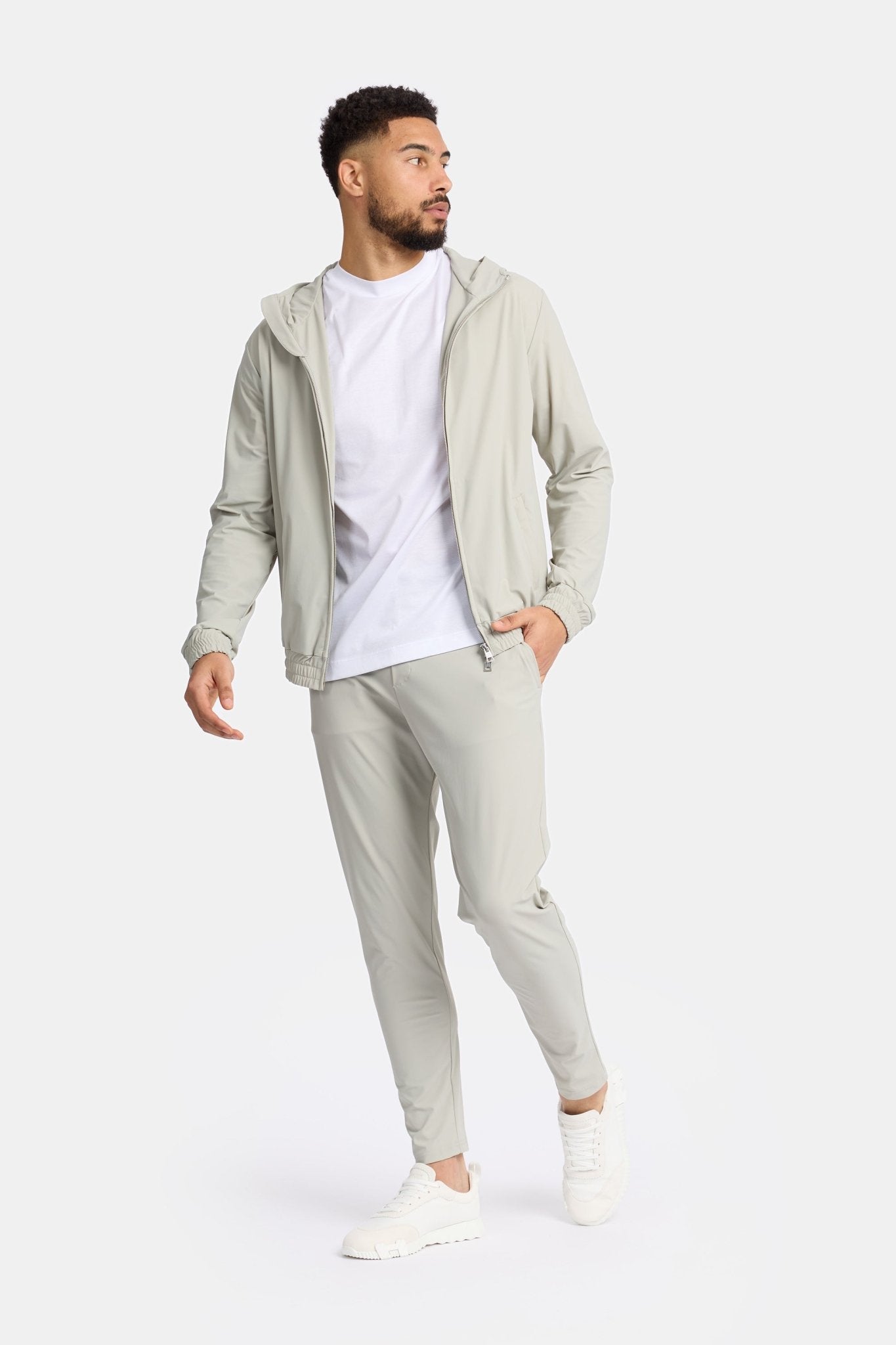 Cloud Grey Hooded Tech Suit - DIMANO