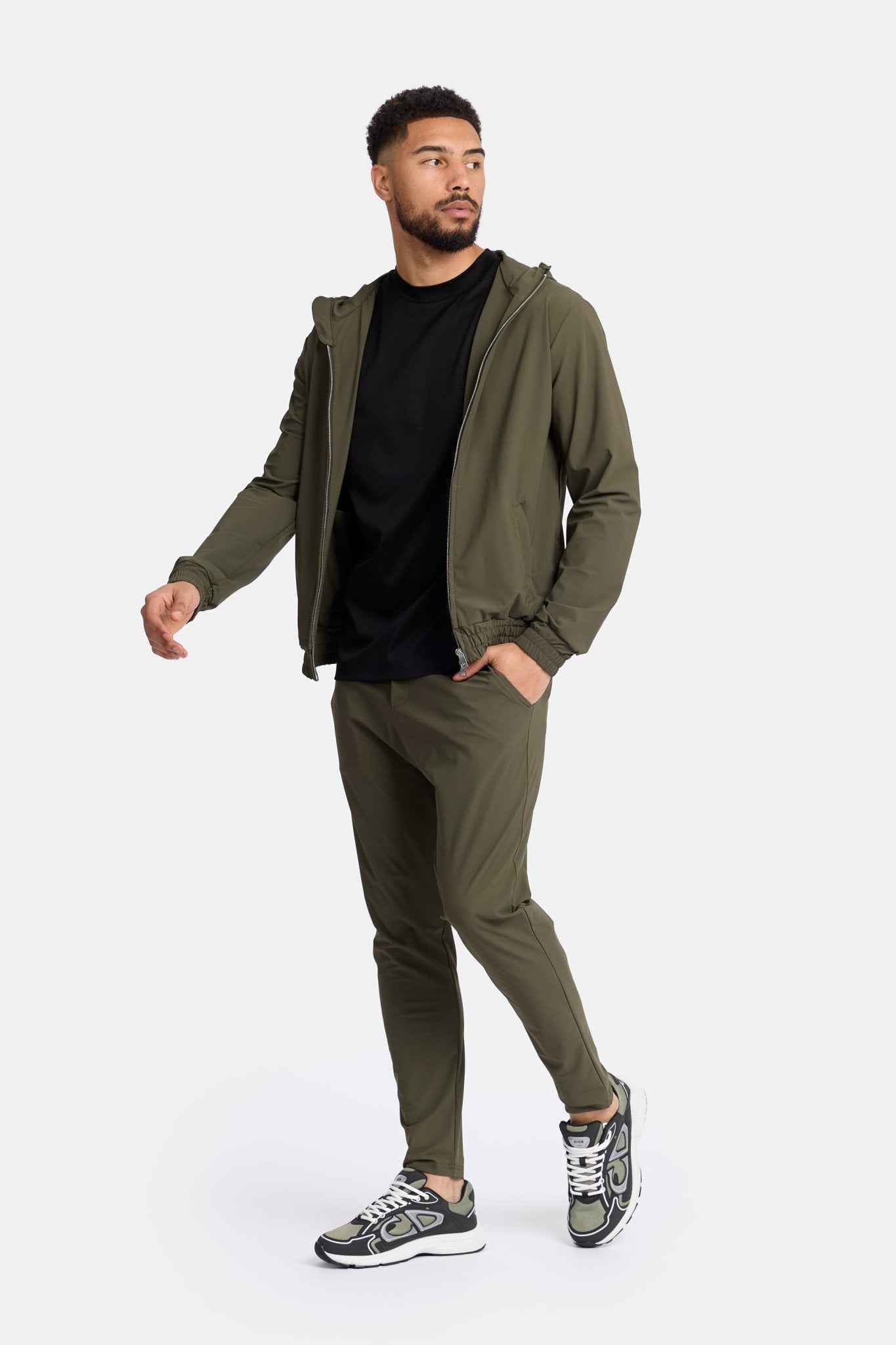 Dark Green Hooded Tech Suit - DIMANO