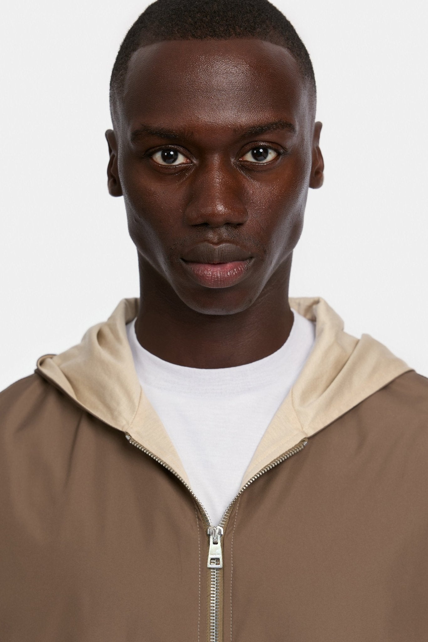 Desert Taupe Hooded Blend Jacket - DIMANO