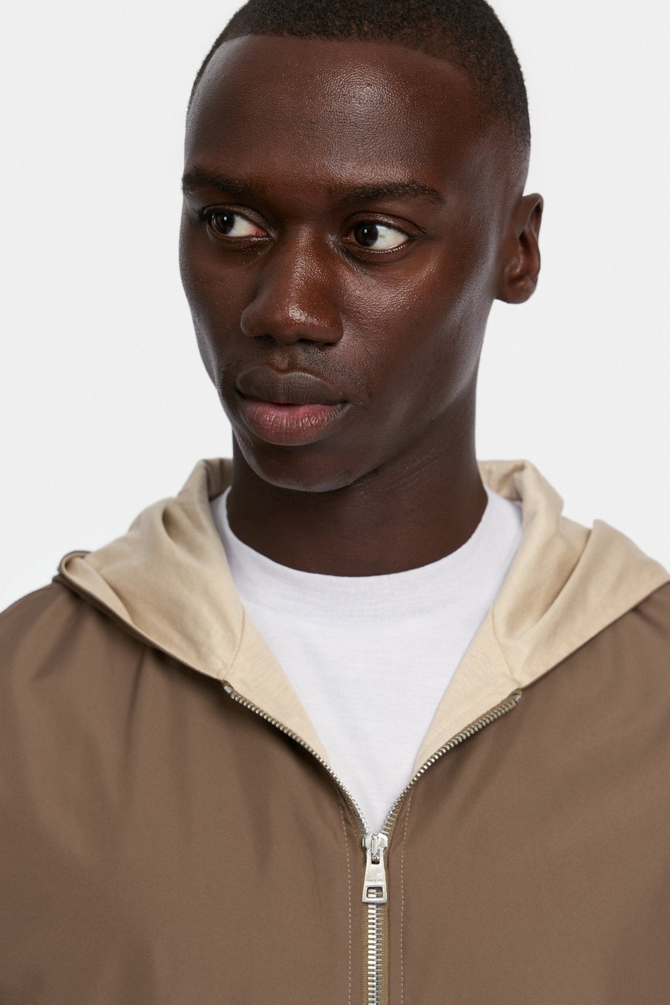 Desert Taupe Hooded Blend Jacket - DIMANO