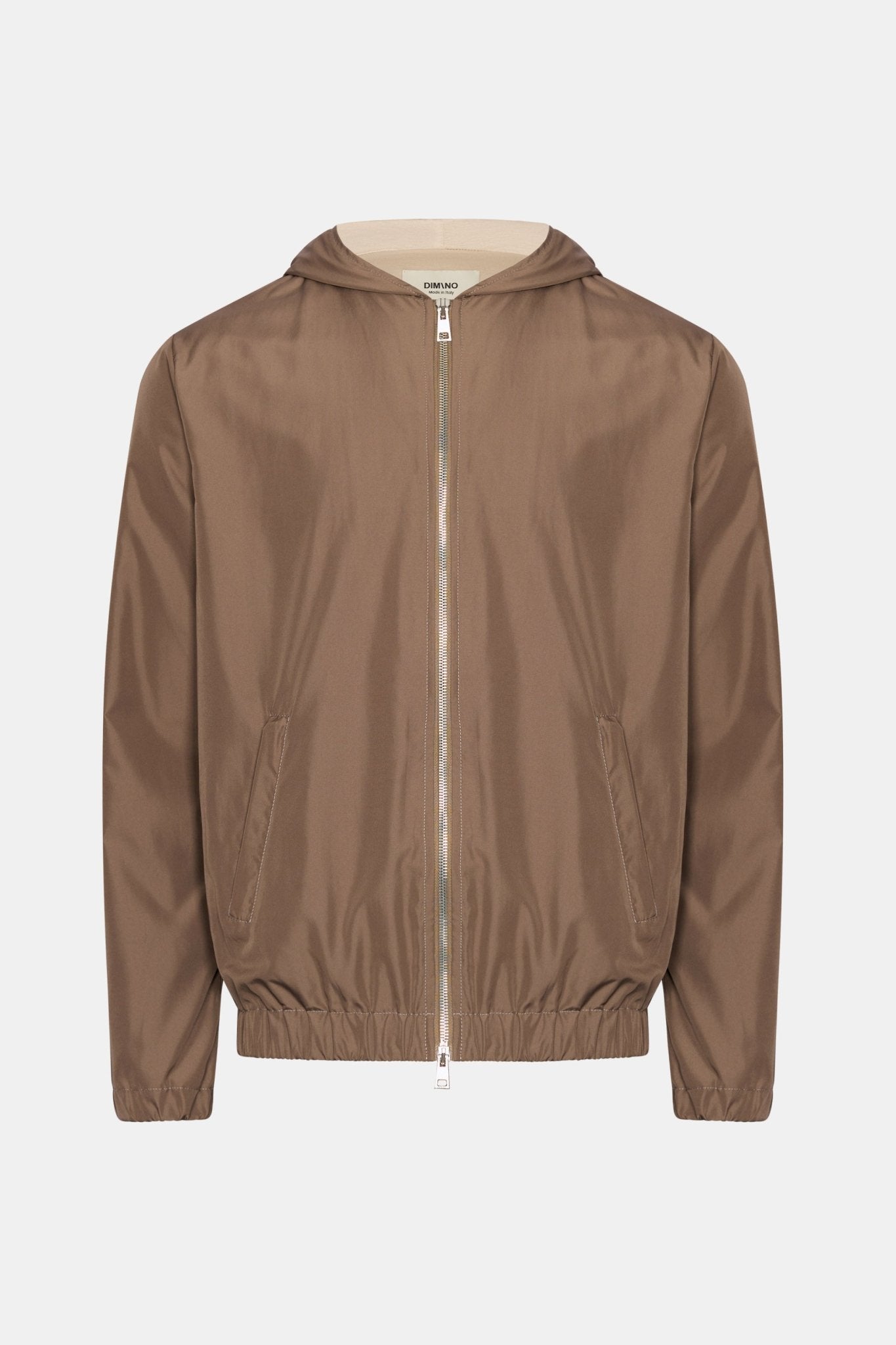 Desert Taupe Hooded Blend Jacket - DIMANO
