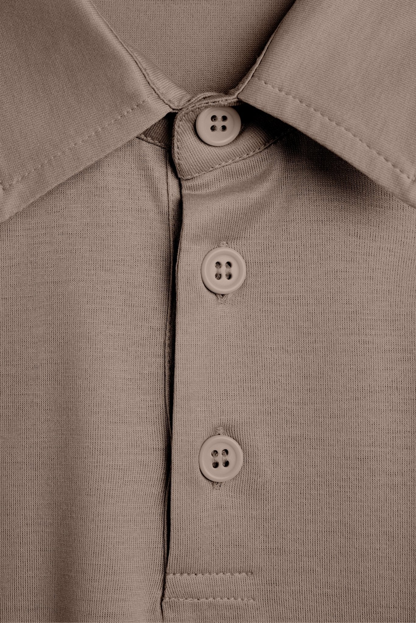 Desert Taupe Longsleeve Polo Shirt - DIMANO