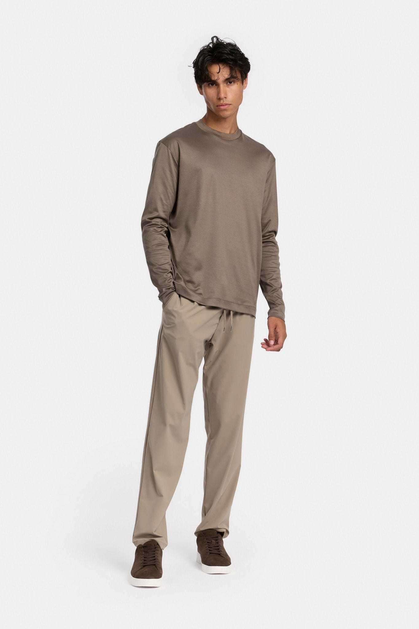 Desert Taupe Longsleeve T-shirt - DIMANO