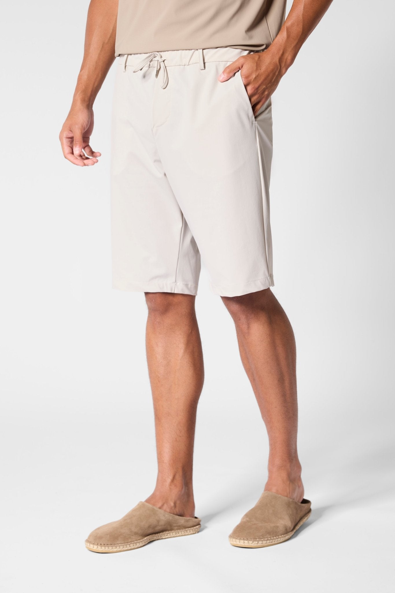 Ivory White Tech Shorts - DIMANO