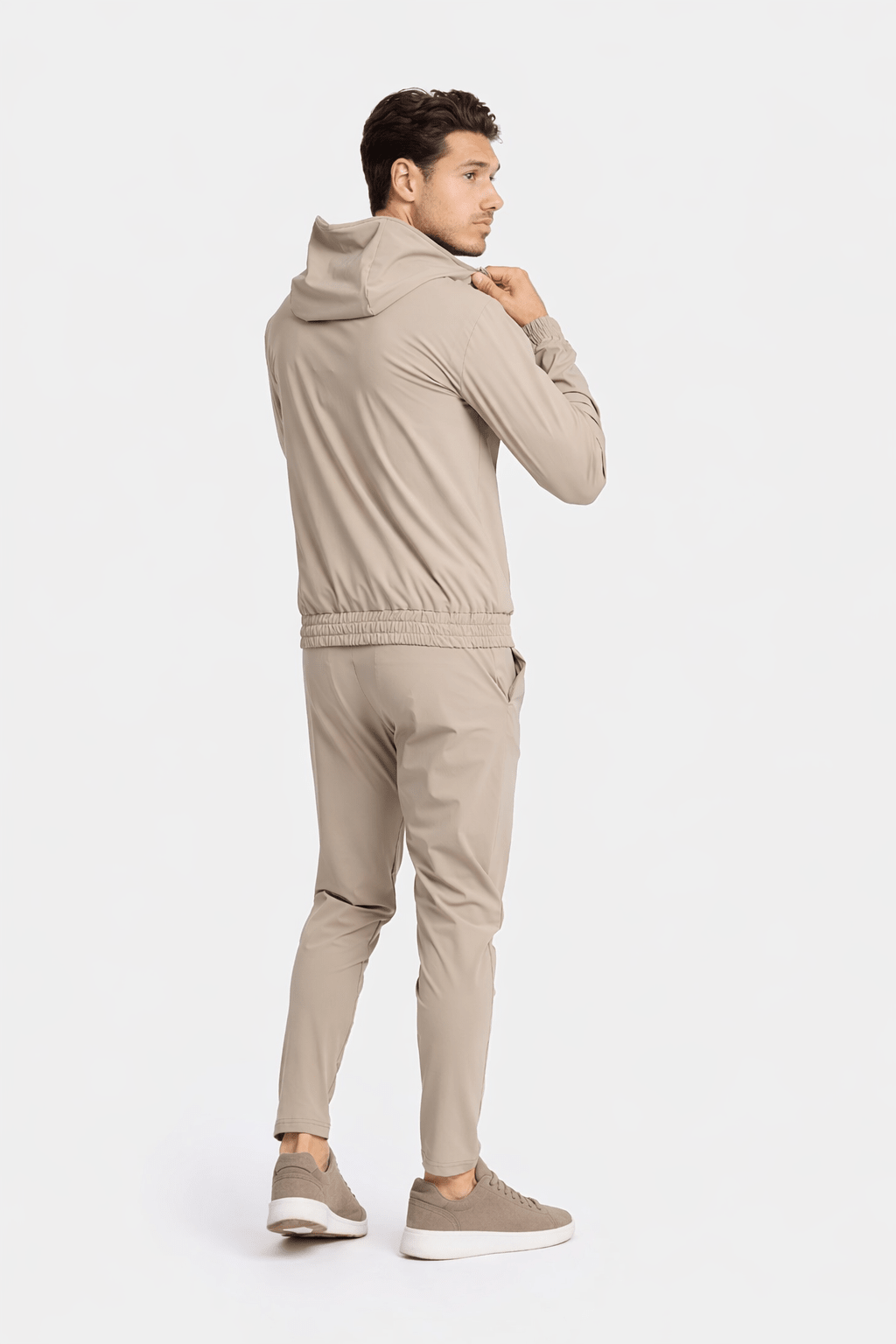 Light Beige Hooded Tech Suit - DIMANO