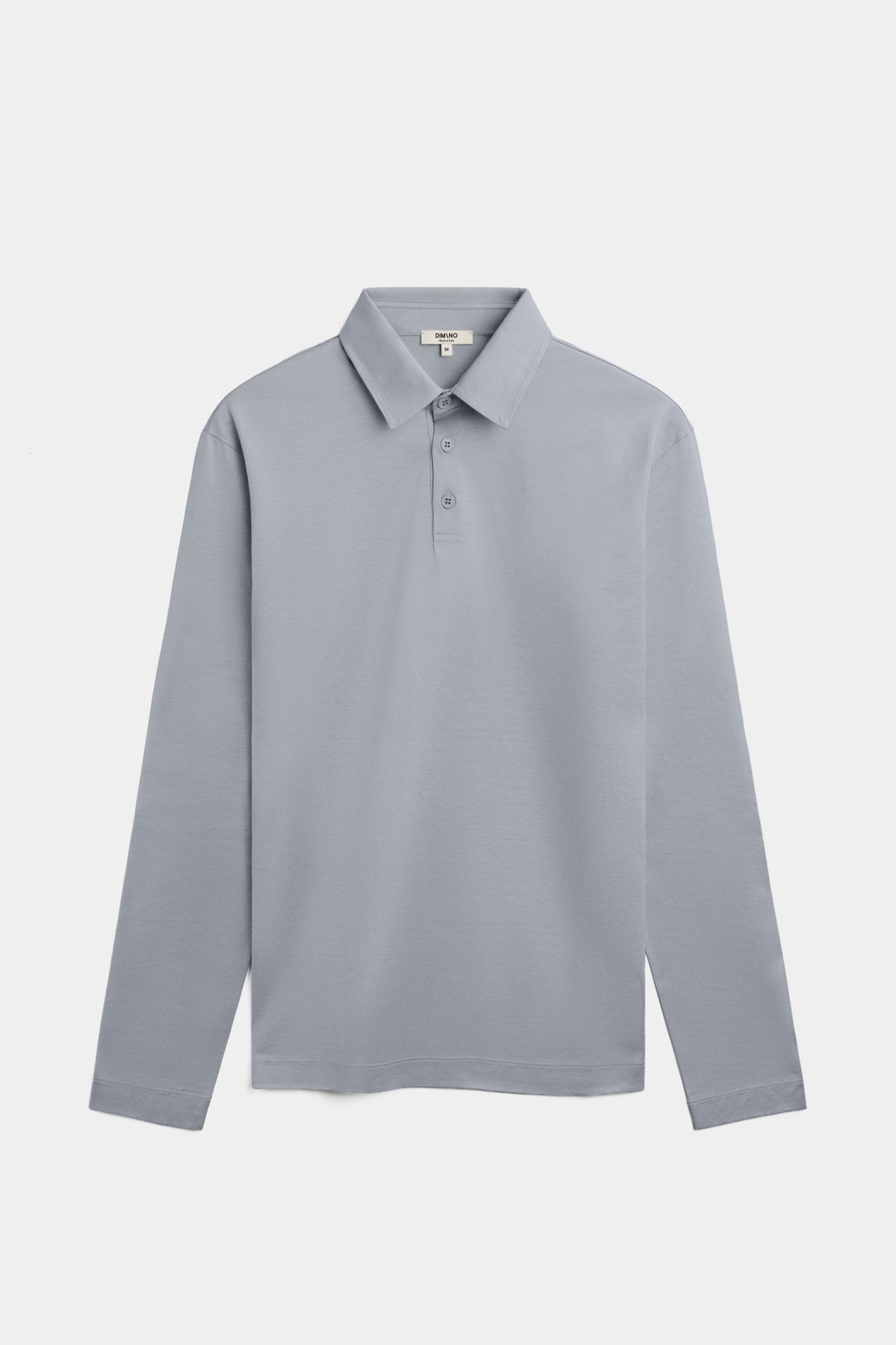 Mist Grey Longsleeve Polo Shirt - DIMANO