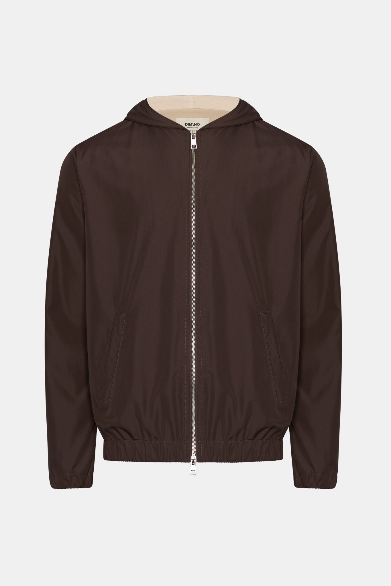 Mocha Brown Hooded Blend Jacket - DIMANO