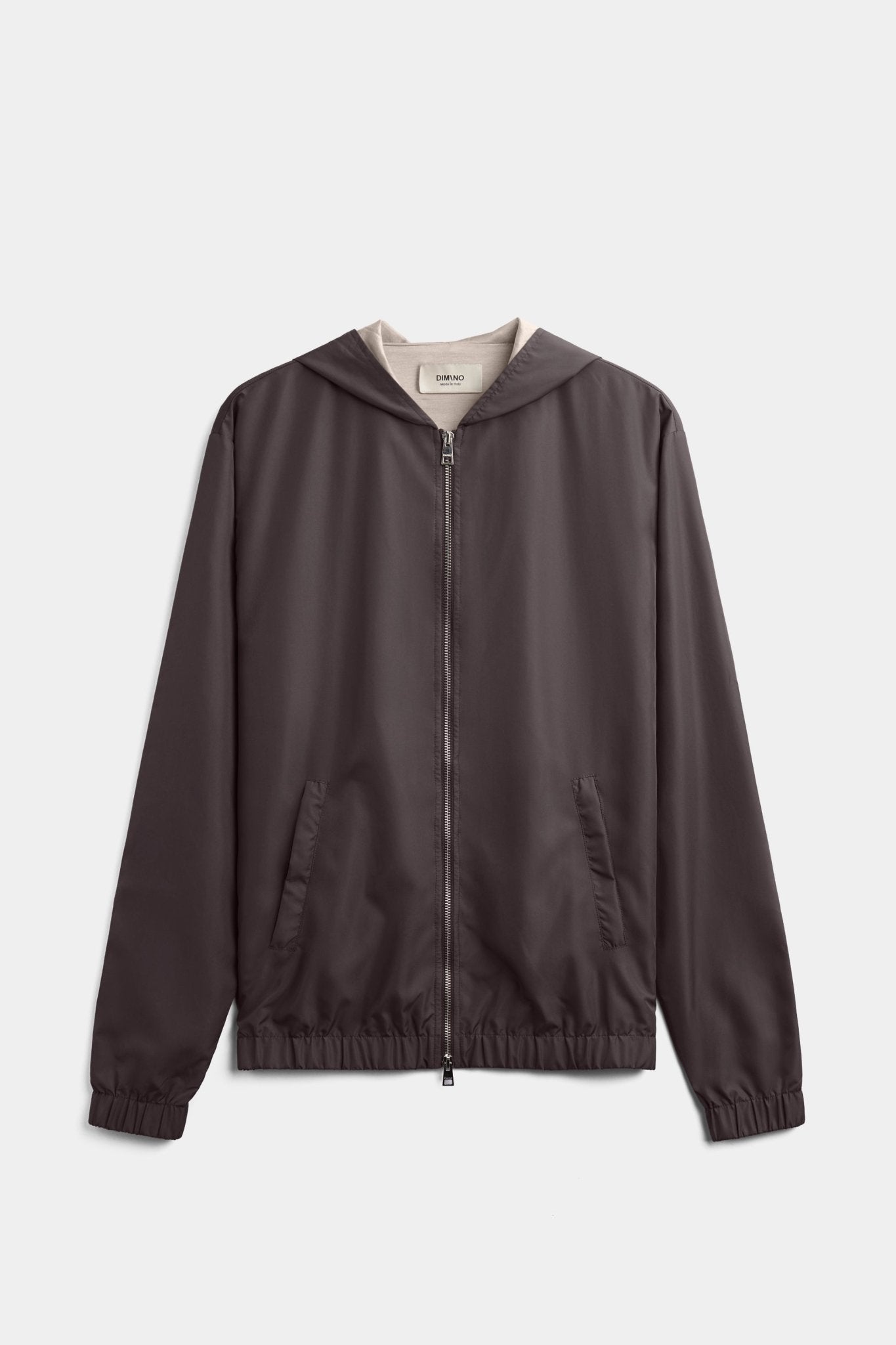Mocha Brown Hooded Blend Jacket - DIMANO