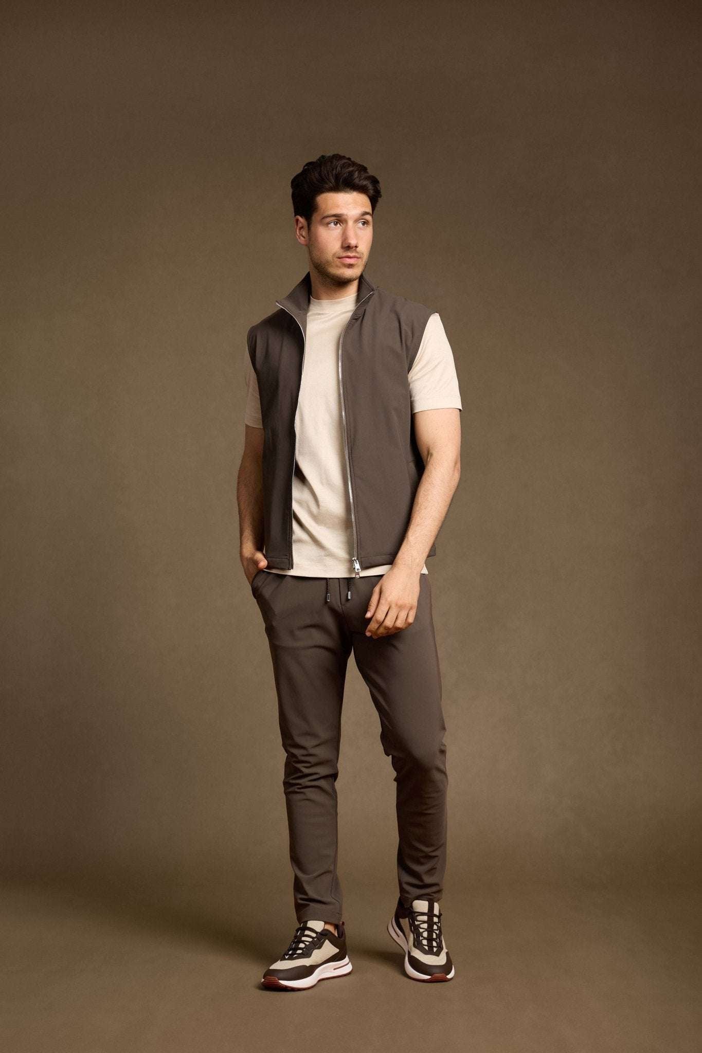 Mocha Brown Tech Gilet - DIMANO