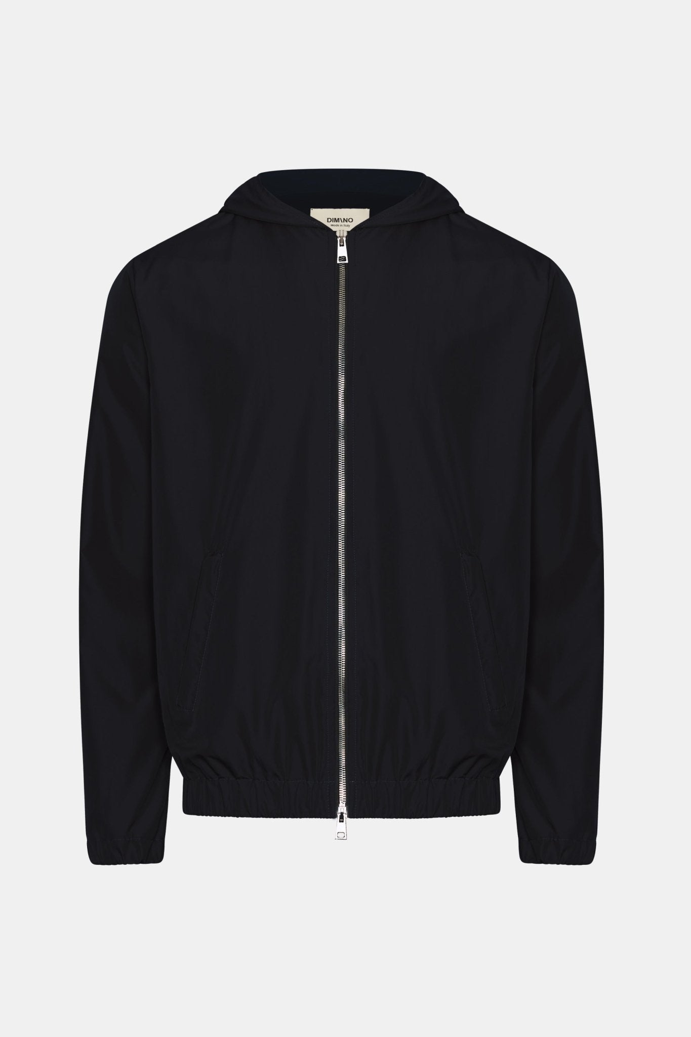 Onyx Black Hooded Blend Jacket - DIMANO