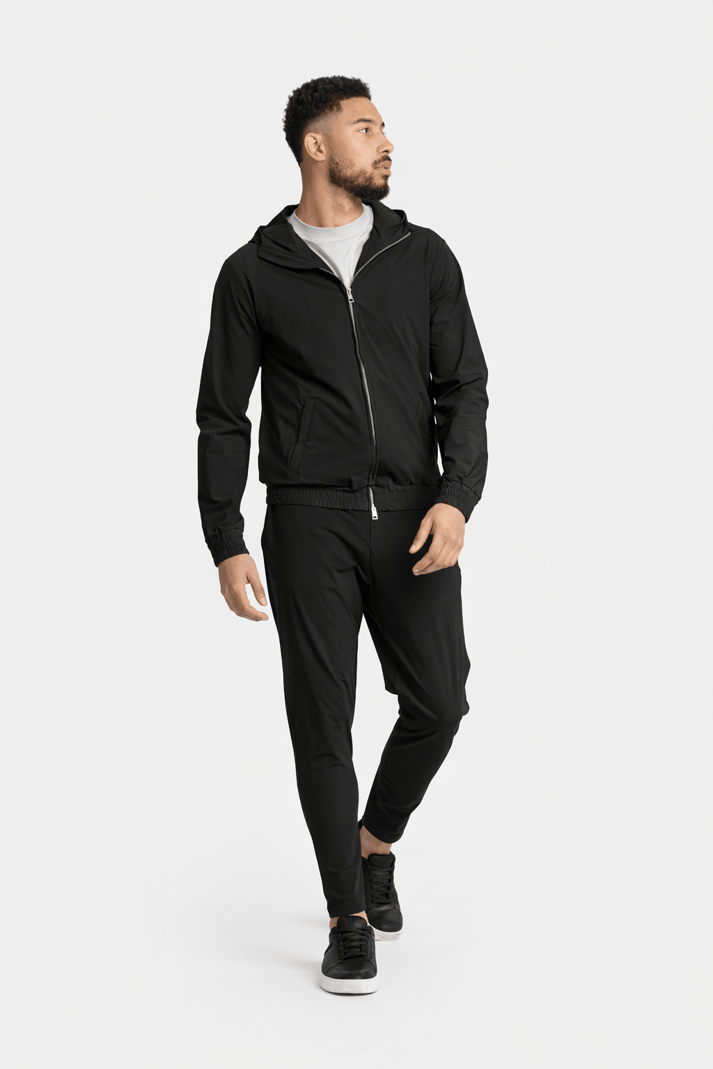 Onyx Black Hooded Tech Vest - DIMANO