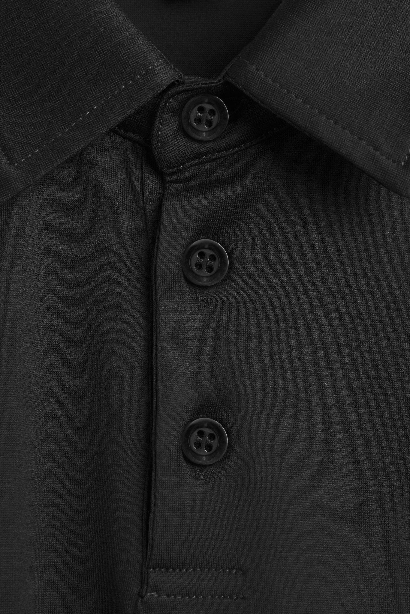 Onyx Black Longsleeve Polo Shirt - DIMANO