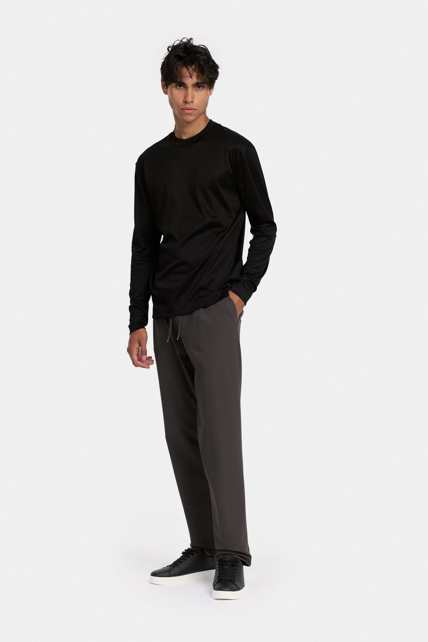 Onyx Black Longsleeve T-shirt - DIMANO