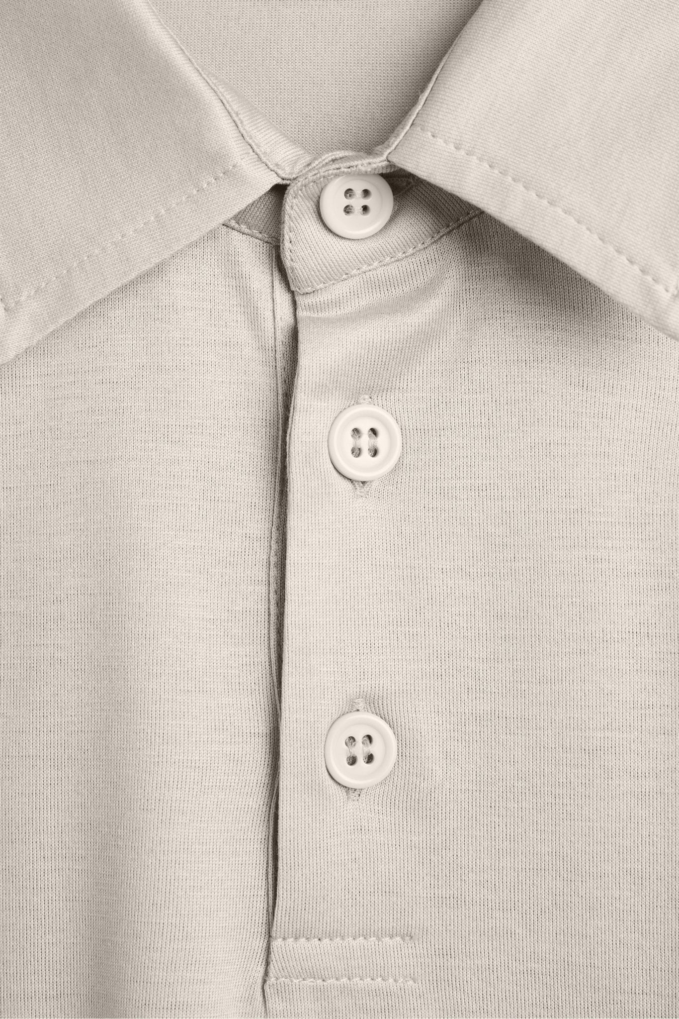 Sandstone Beige Longsleeve Polo Shirt - DIMANO