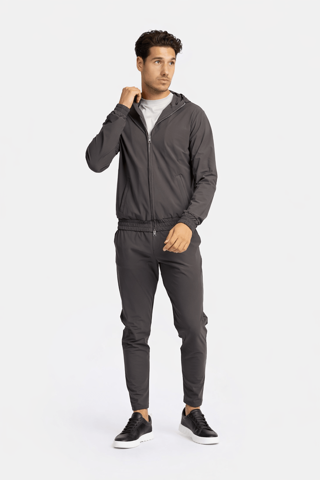 Slate Grey Hooded Tech Suit - DIMANO