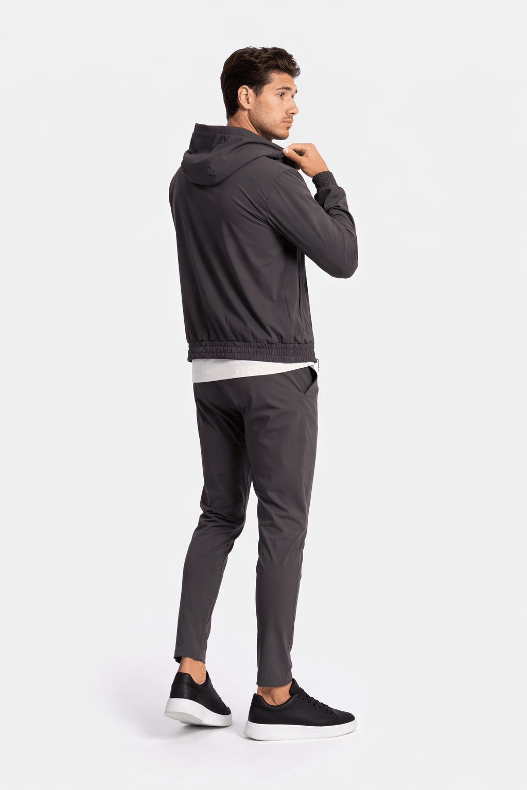 Slate Grey Hooded Tech Vest - DIMANO