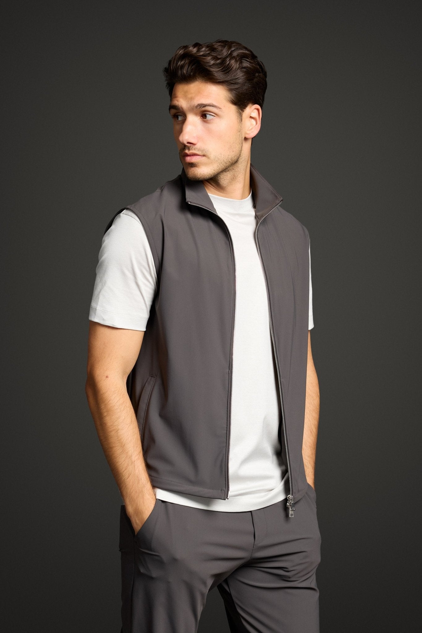 Slate Grey Tech Gilet - DIMANO