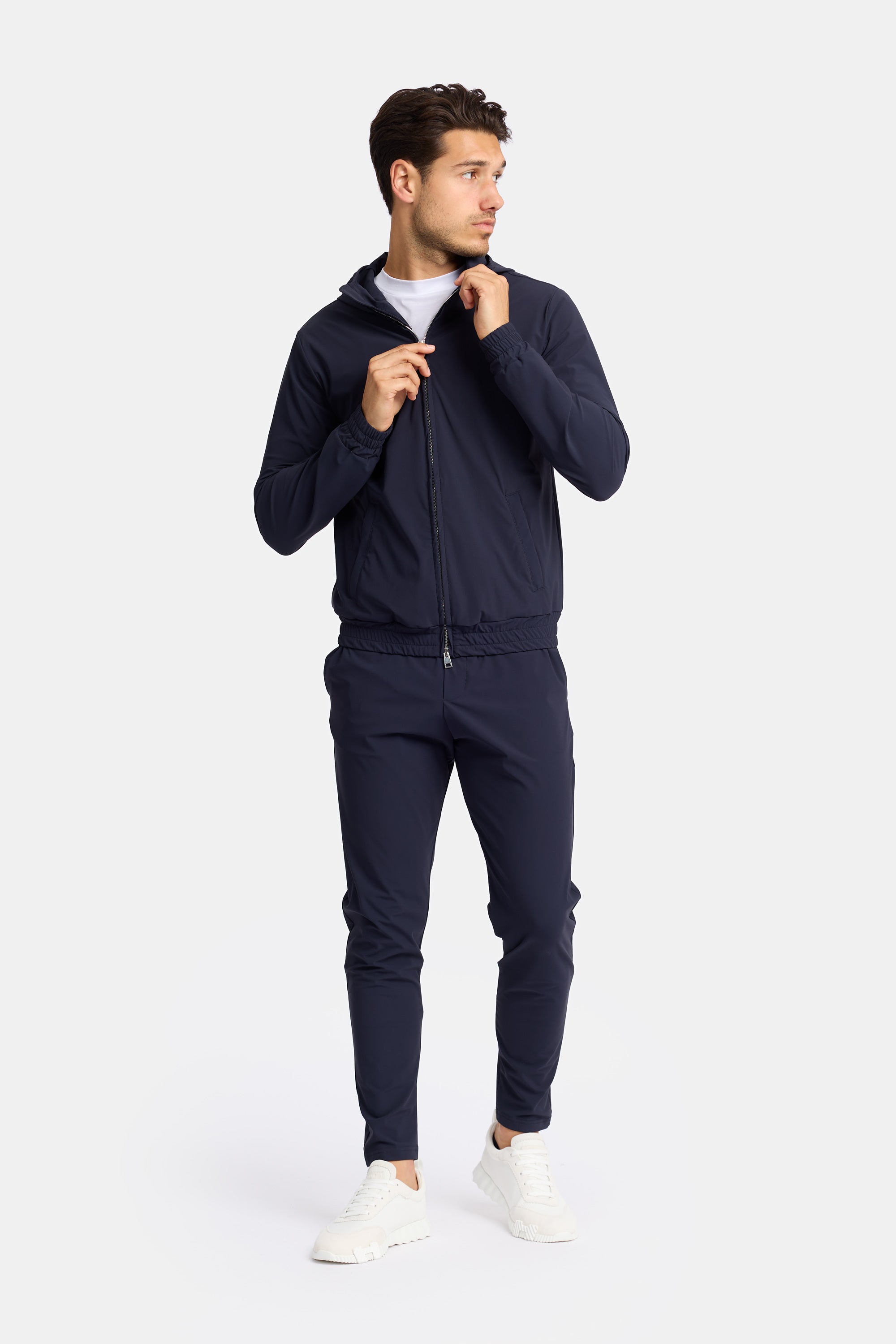 Midnight Blue Hooded Tech Suit