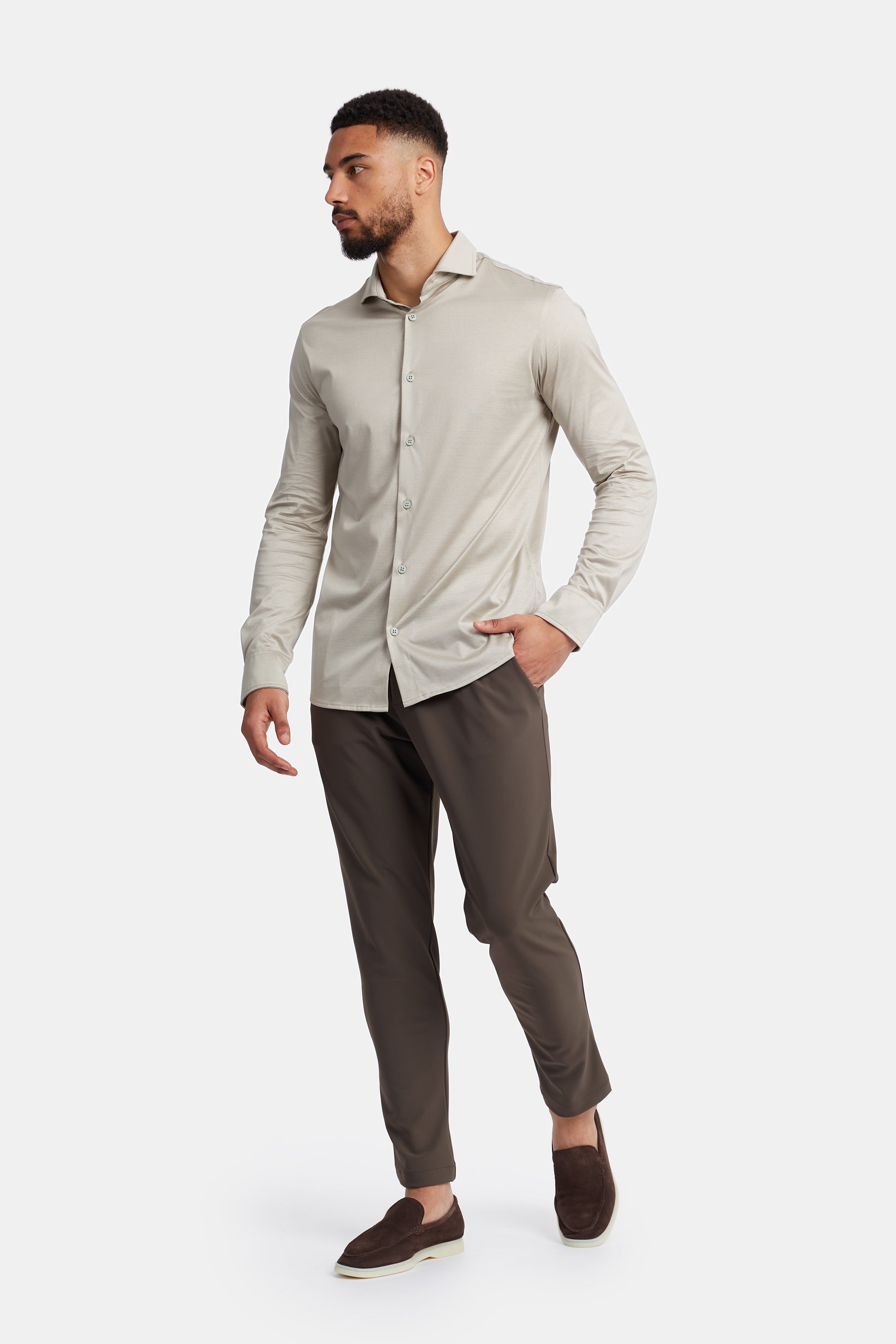 Sandstone Beige Formal Shirt