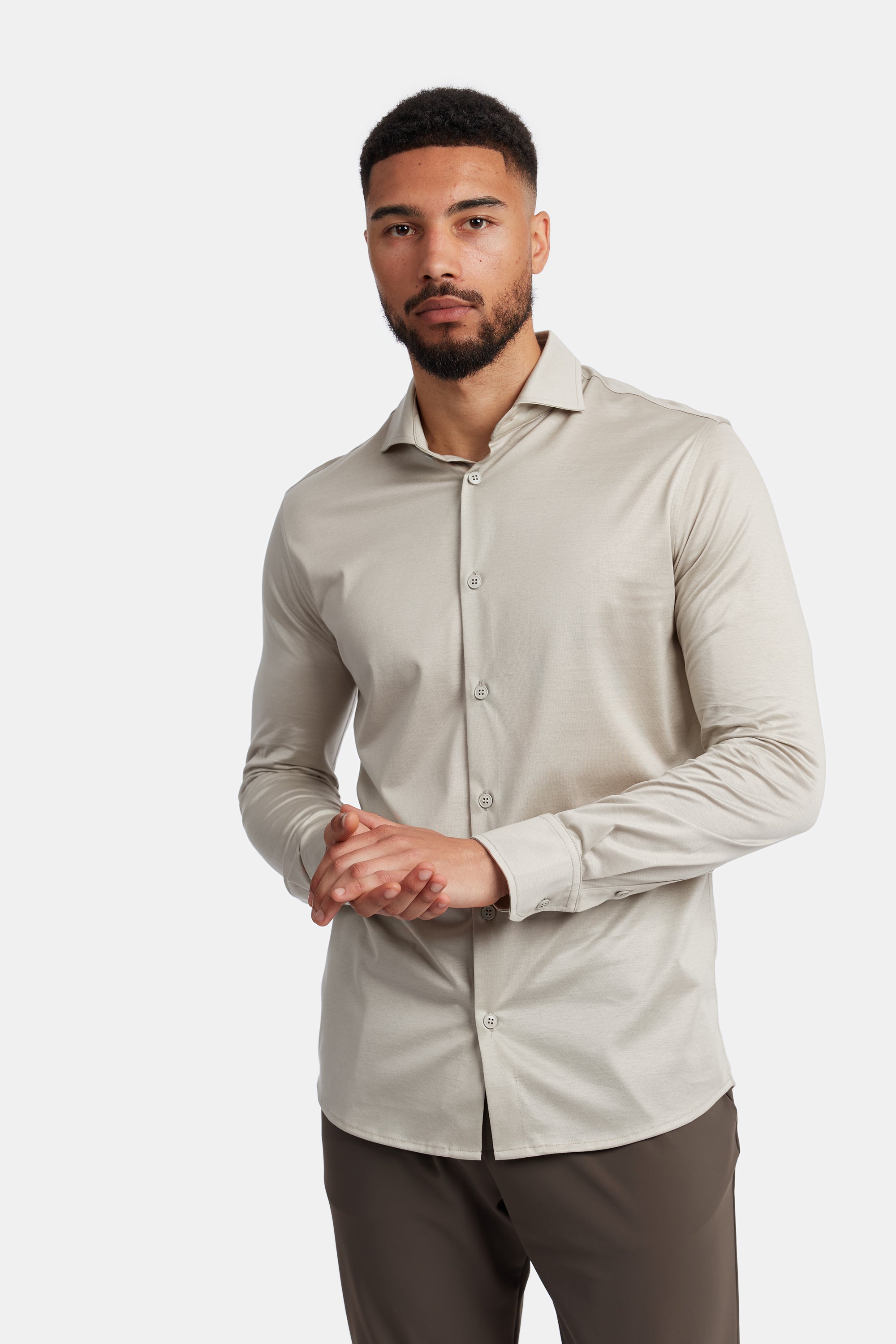 Sandstone Beige Formal Shirt