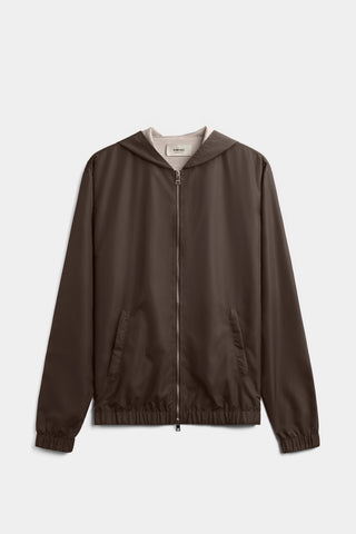 Mocha Brown Hooded Blend Jacket