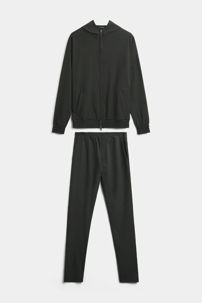Dark Green Hooded Tech Suit