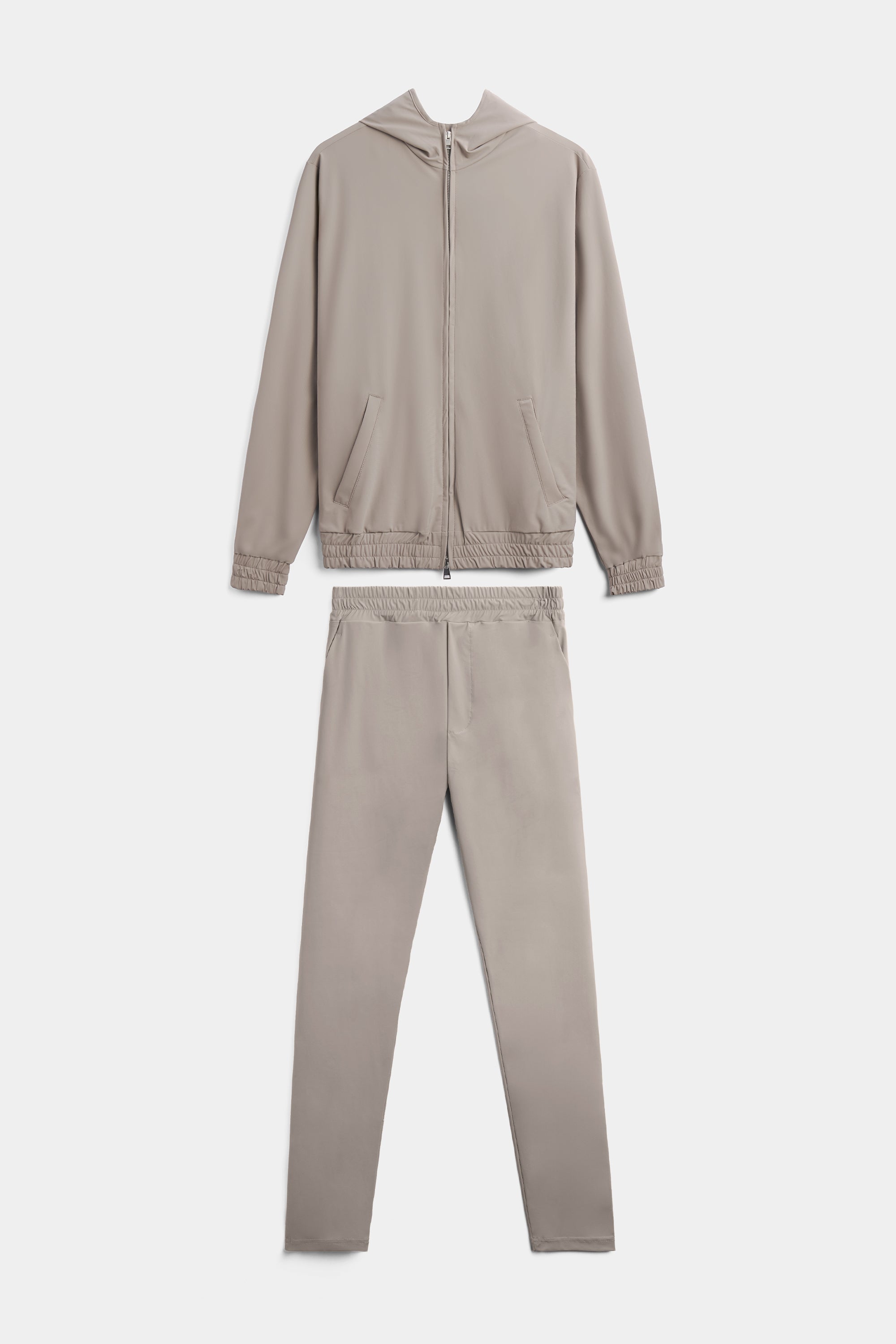 Light Beige Hooded Tech Suit