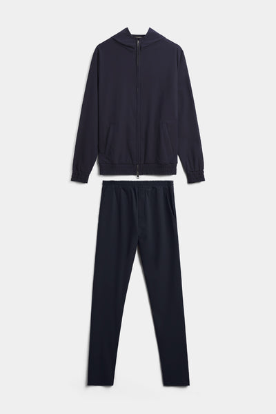 Midnight Blue Hooded Tech Suit