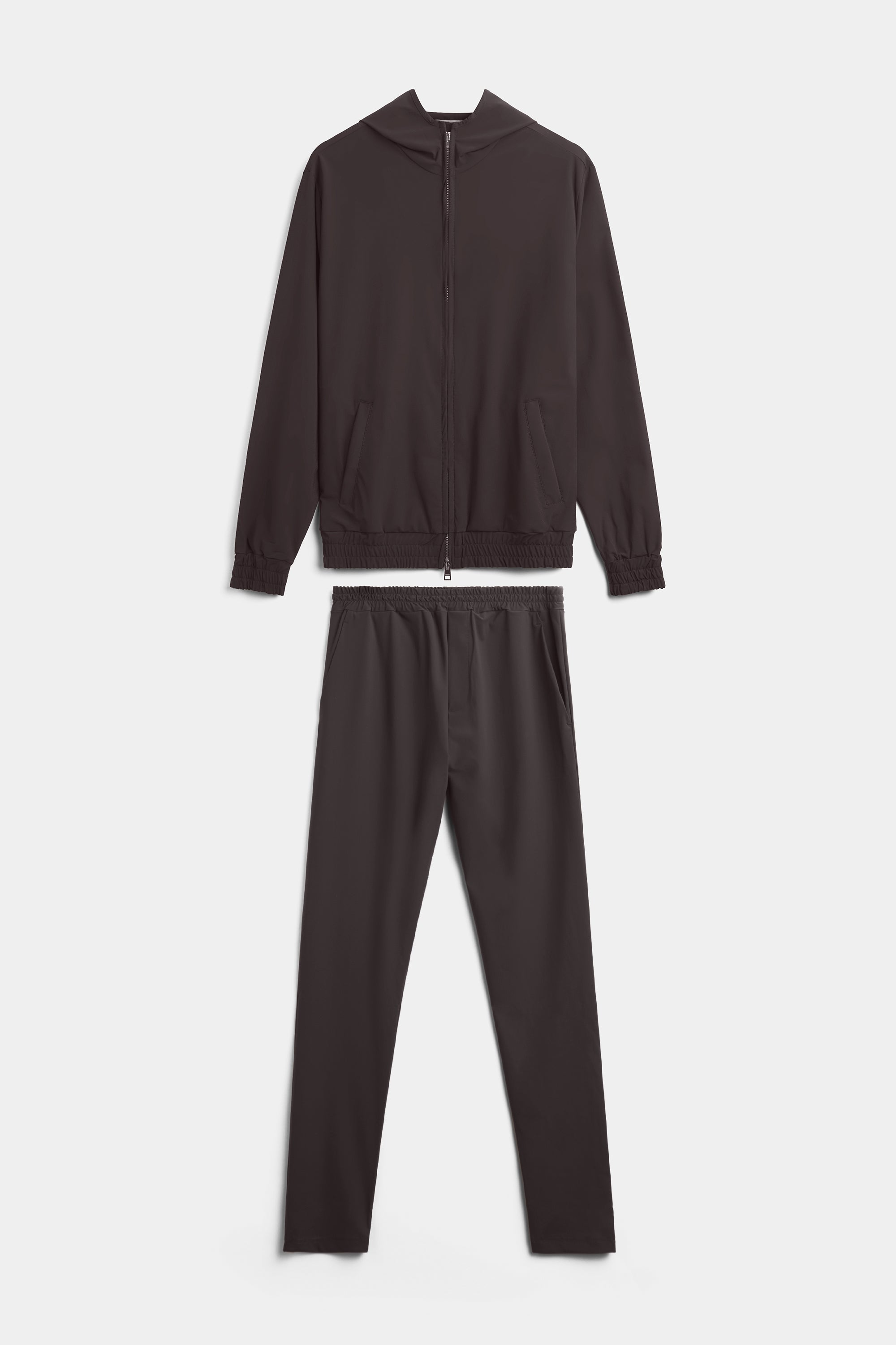 Mocha Brown Hooded Tech Suit