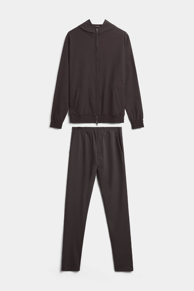 Mocha Brown Hooded Tech Suit