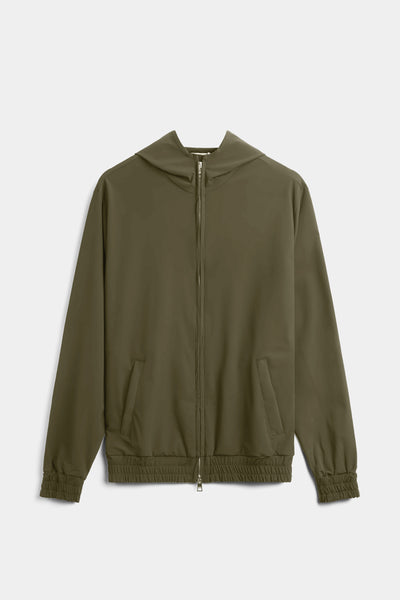 Dark Green Hooded Tech Vest
