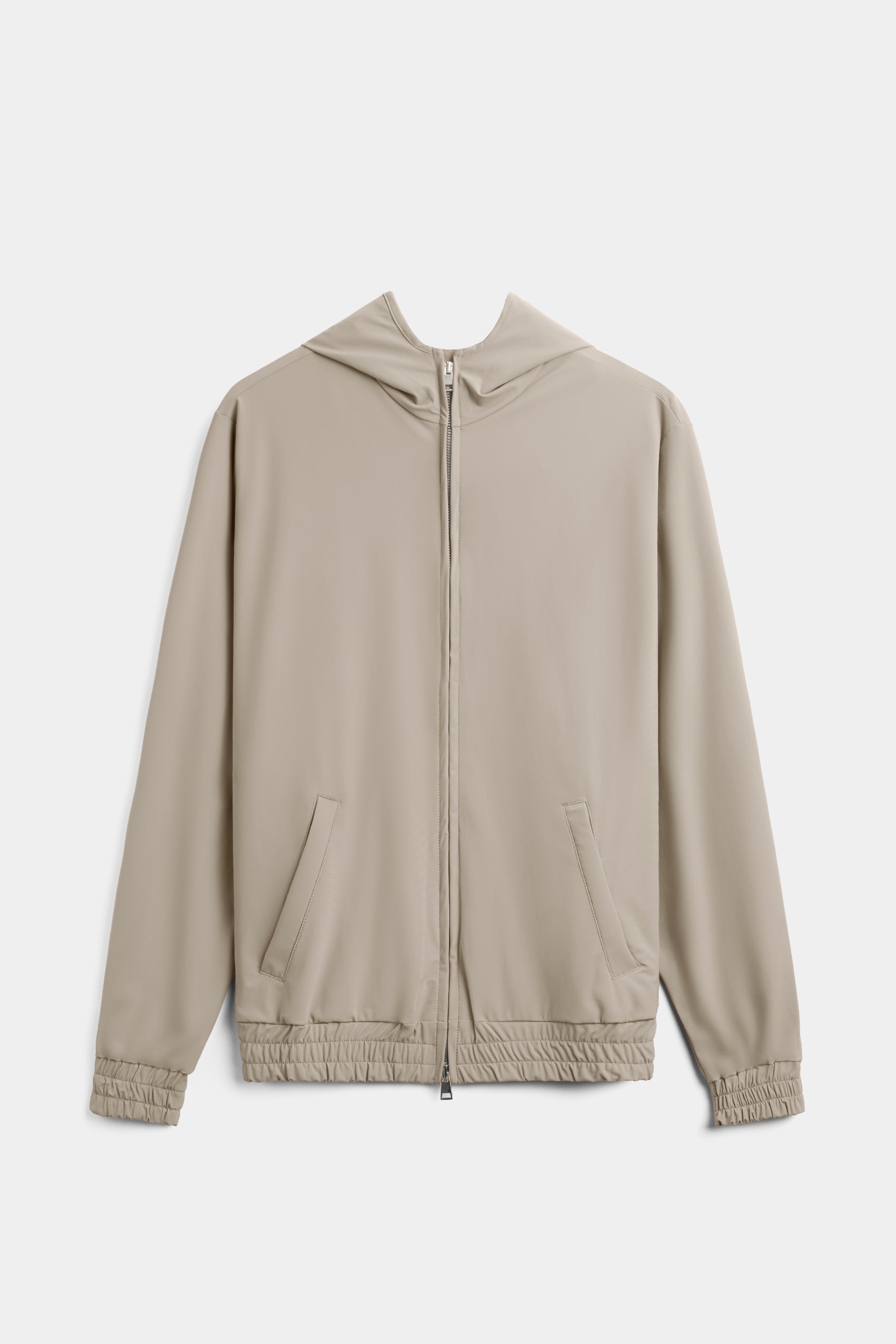 Light Beige Hooded Tech Vest