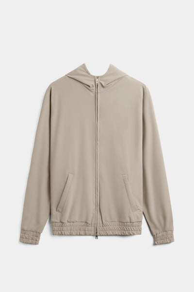 Light Beige Hooded Tech Vest