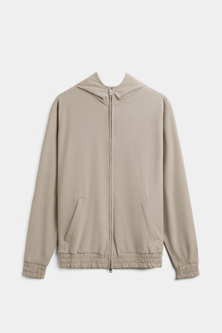 Light Beige Hooded Tech Vest