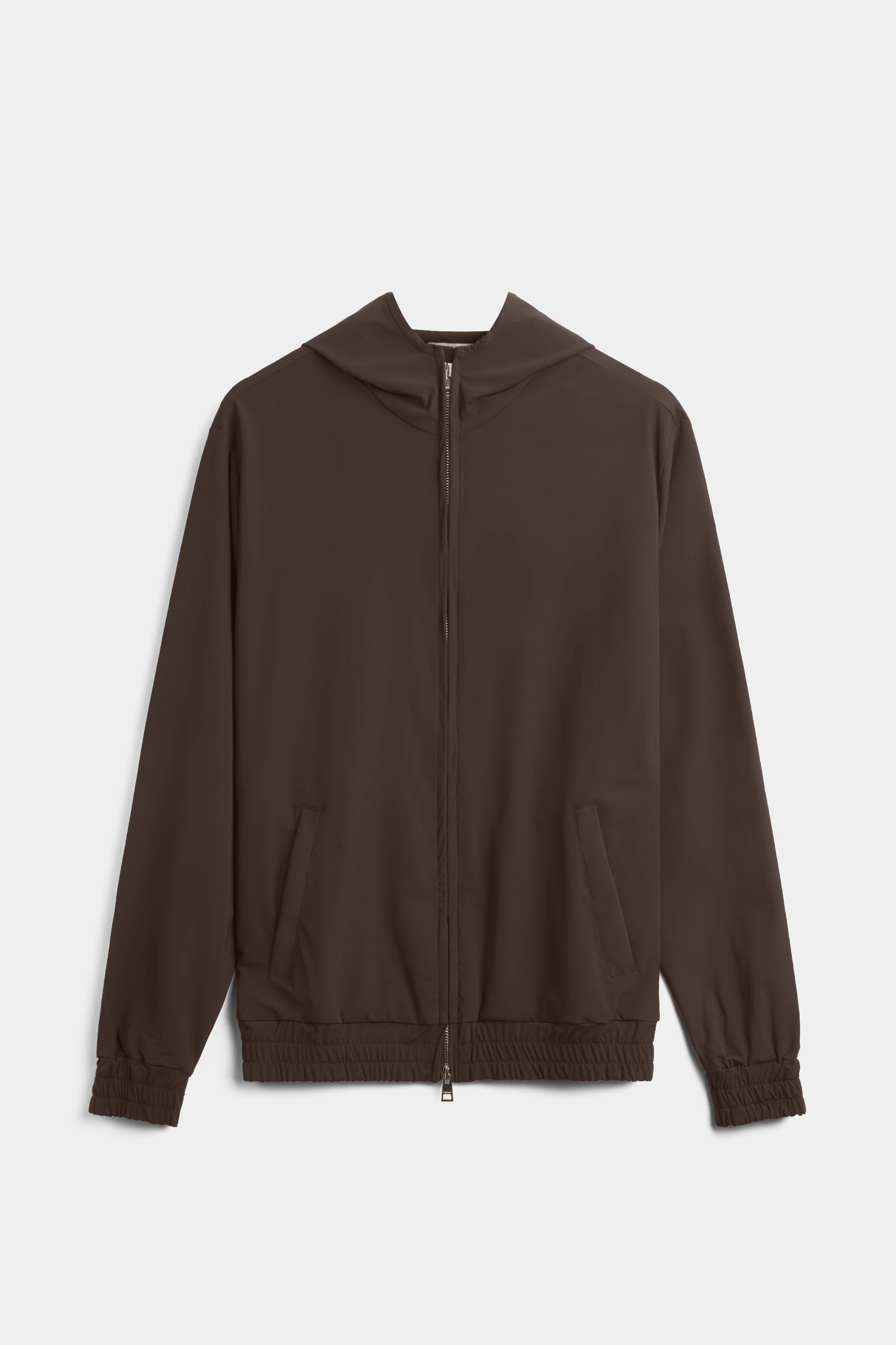 Mocha Brown Hooded Tech Vest