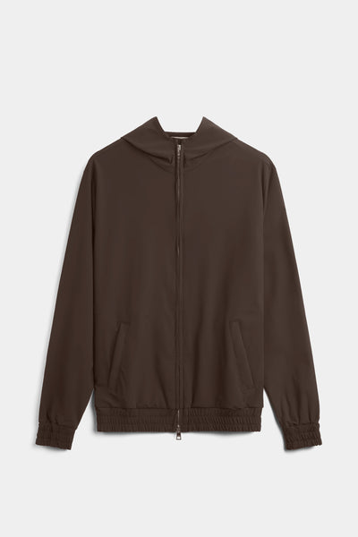 Mocha Brown Hooded Tech Vest