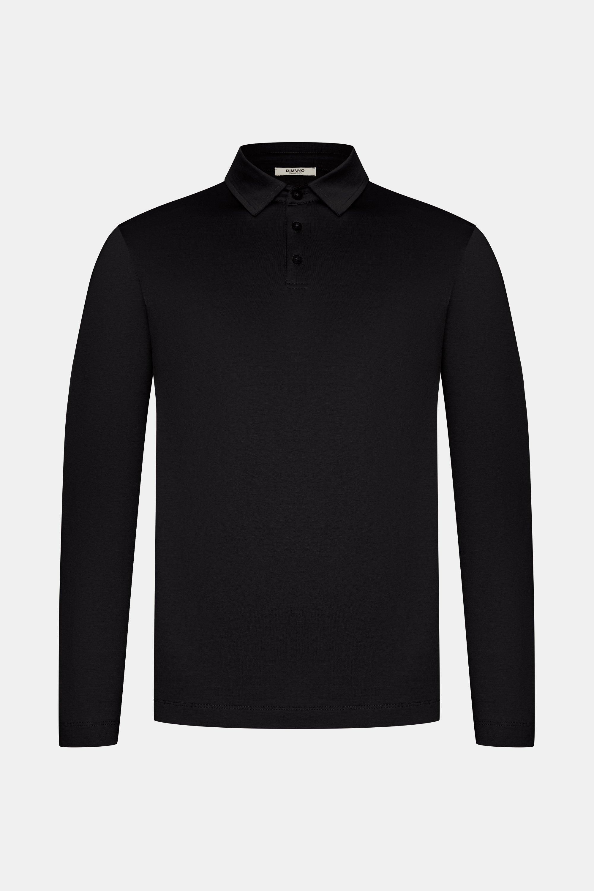 Onyx Black Polo Shirt Long Sleeve