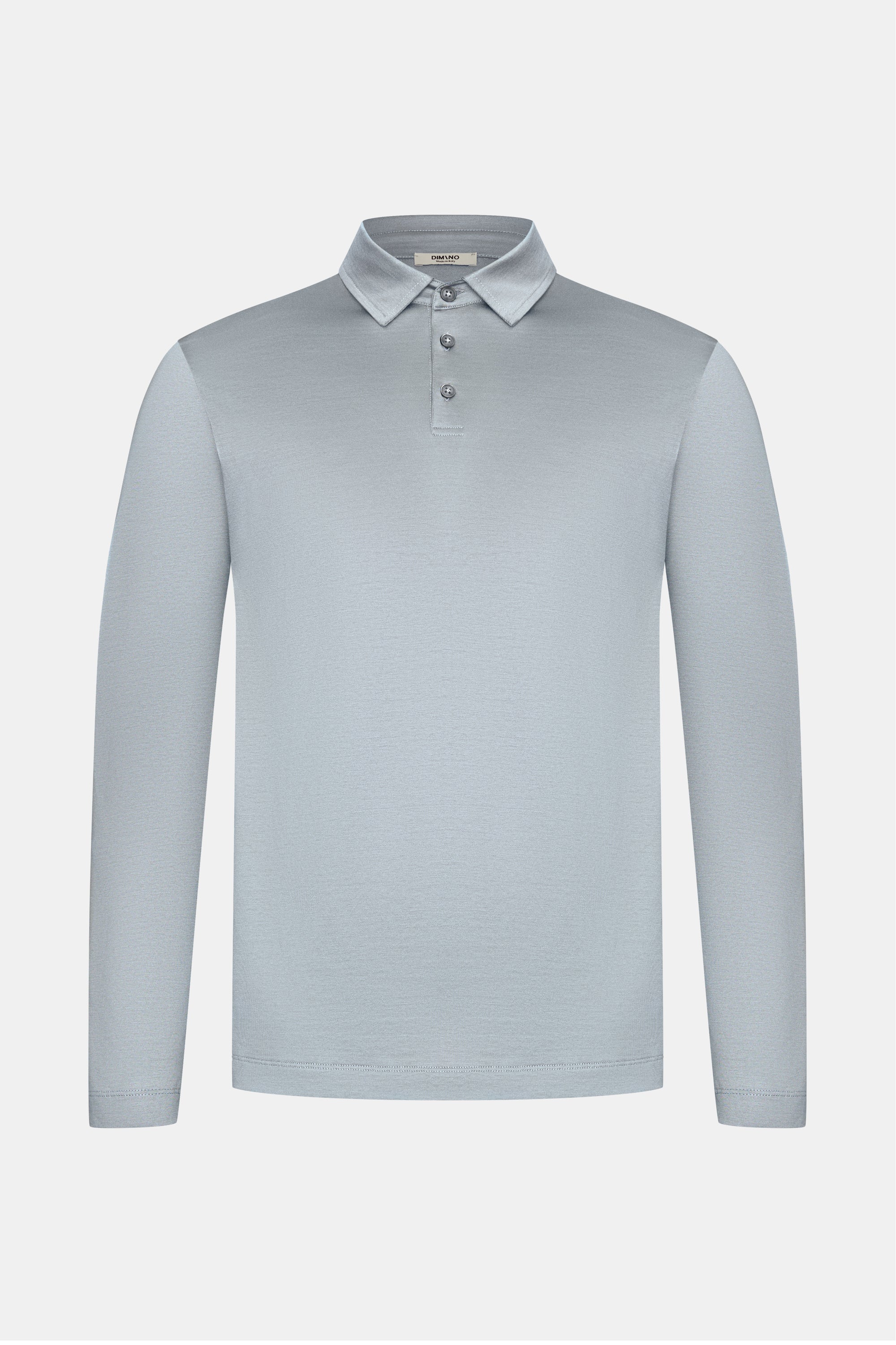 Mist Grey Polo Shirt Long Sleeve