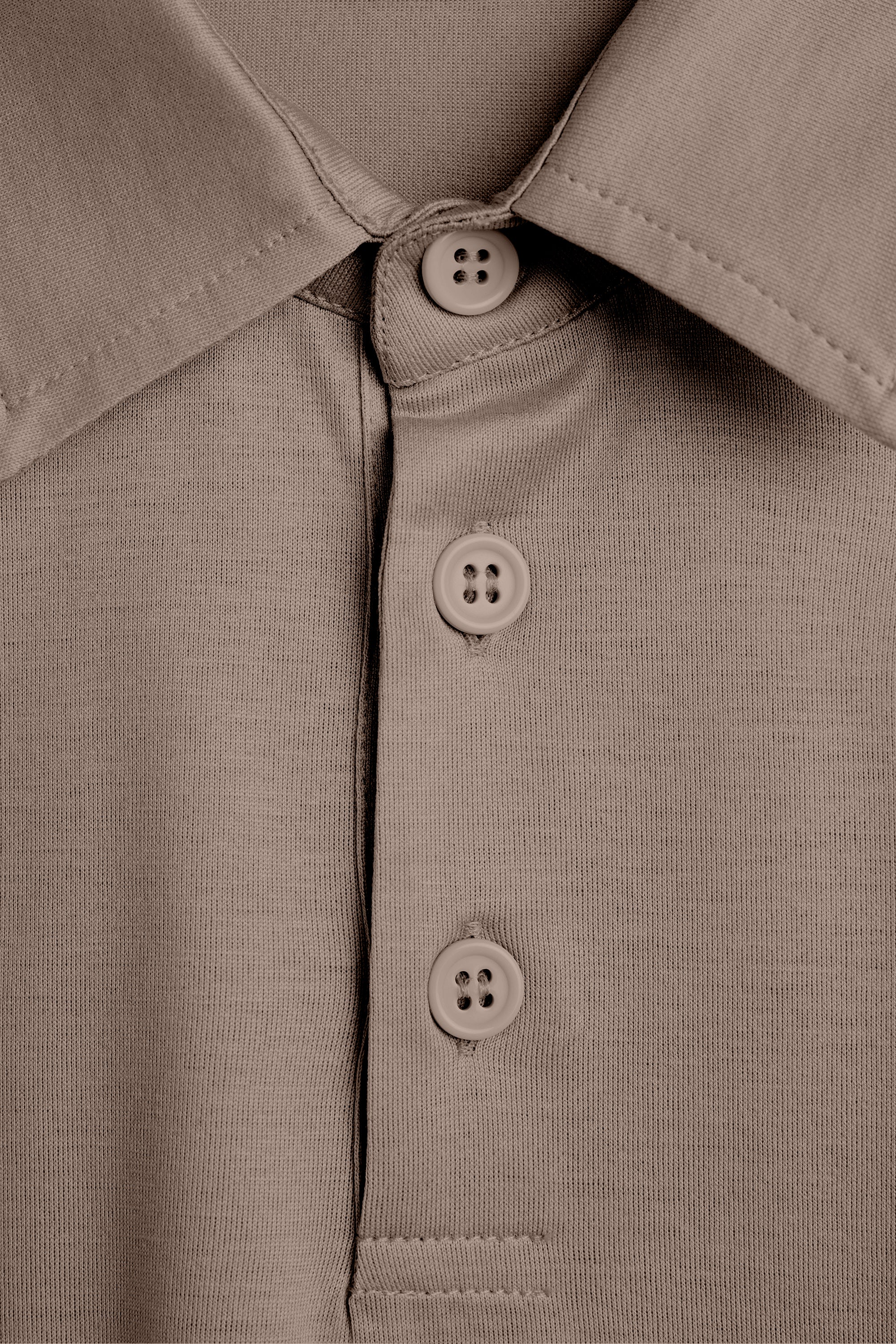 Desert Taupe Longsleeve Polo Shirt
