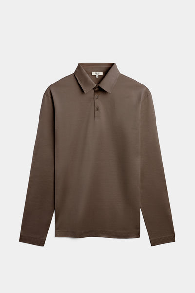 Desert Taupe Longsleeve Polo Shirt