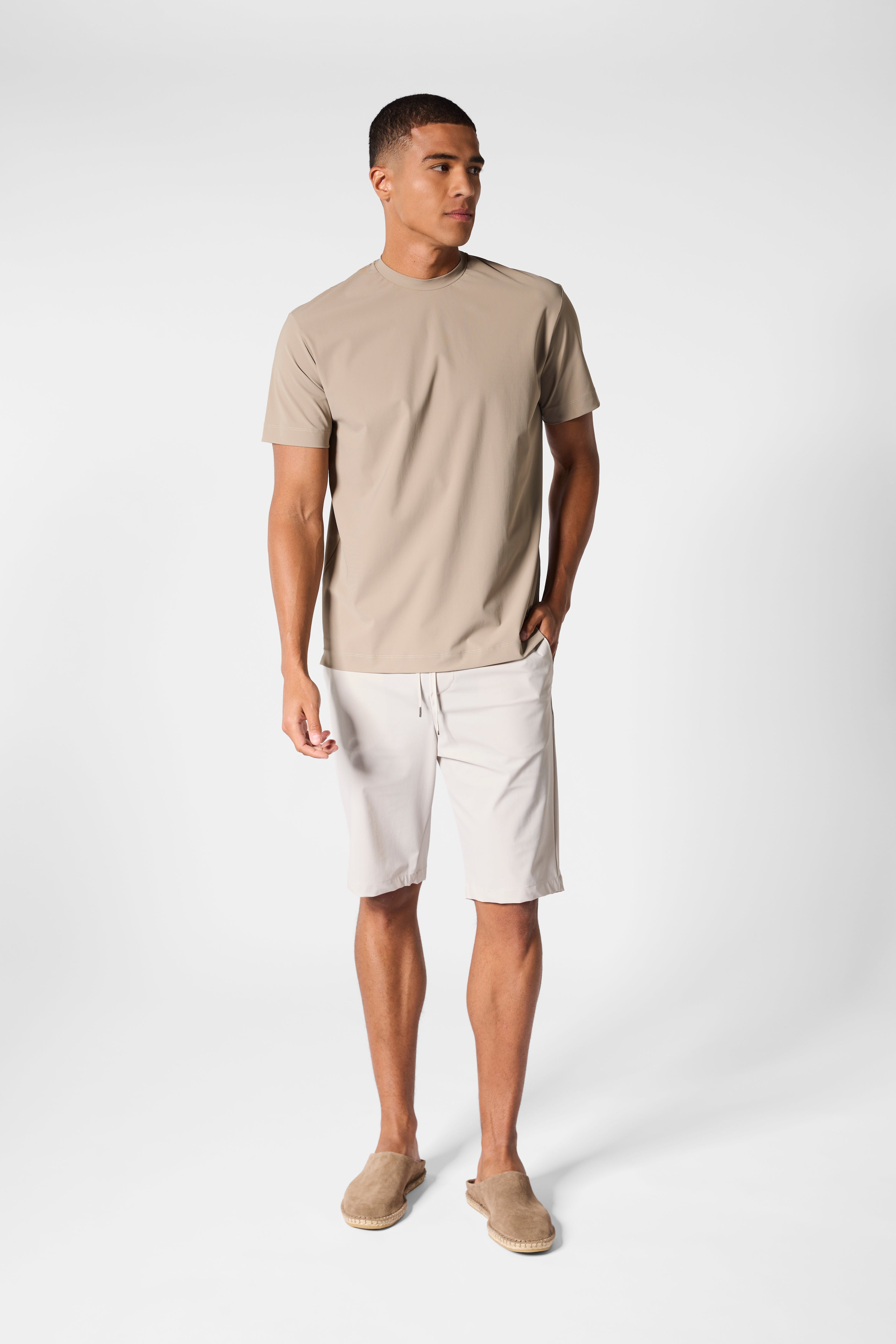 Ivory White Tech Shorts