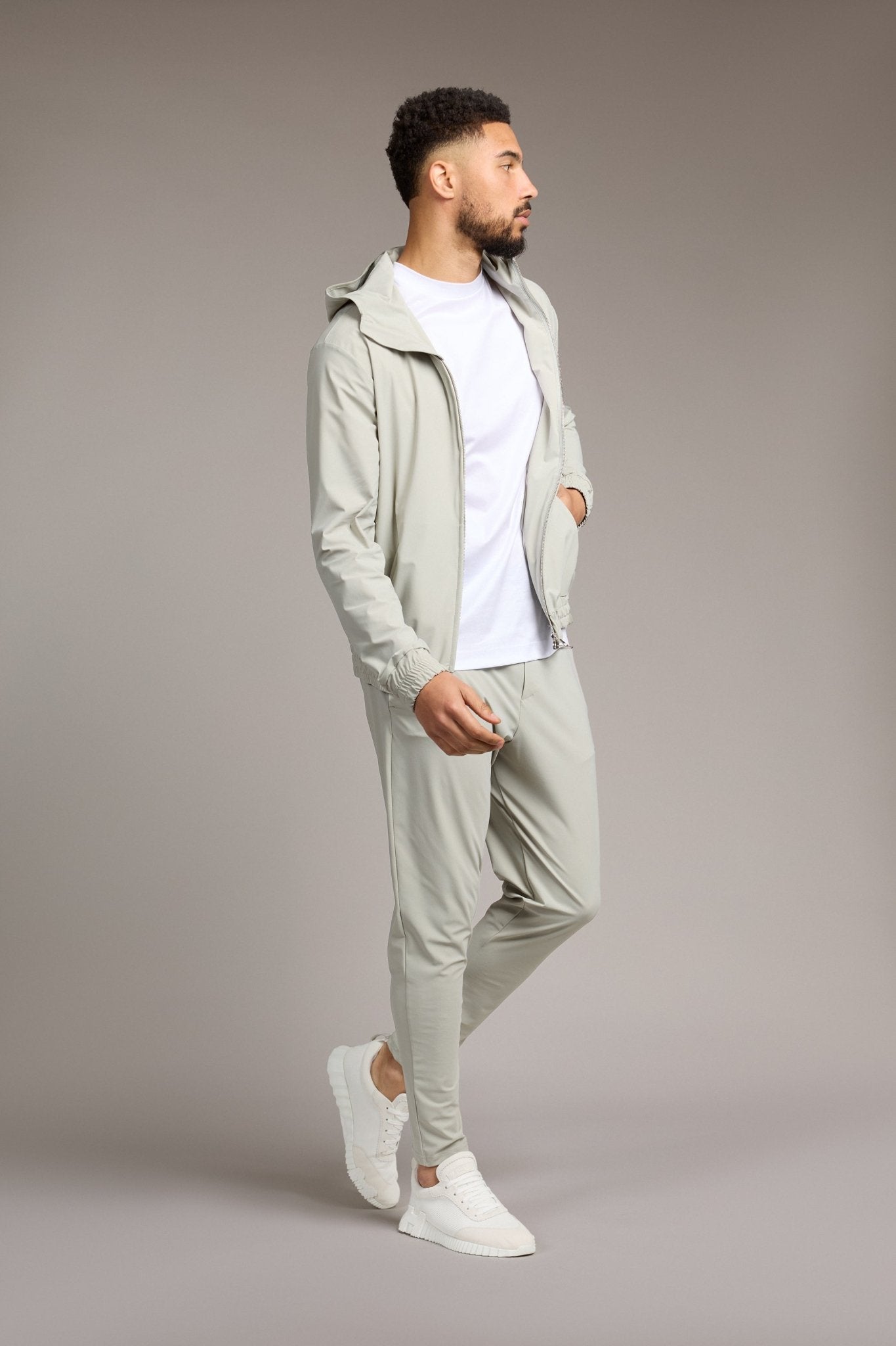 Cloud Grey Hooded Tech Suit - DIMANO