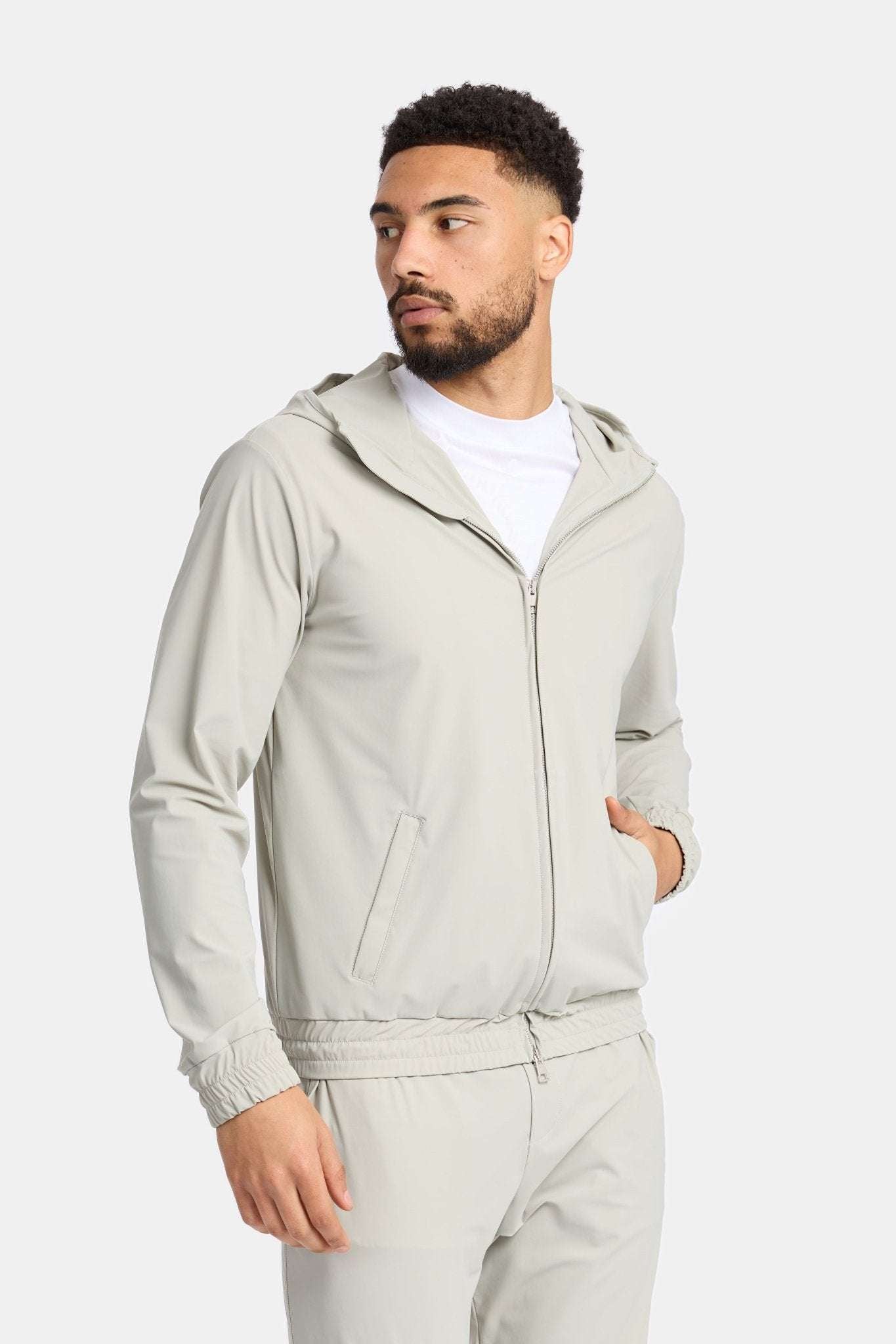 Cloud Grey Hooded Tech Suit - DIMANO