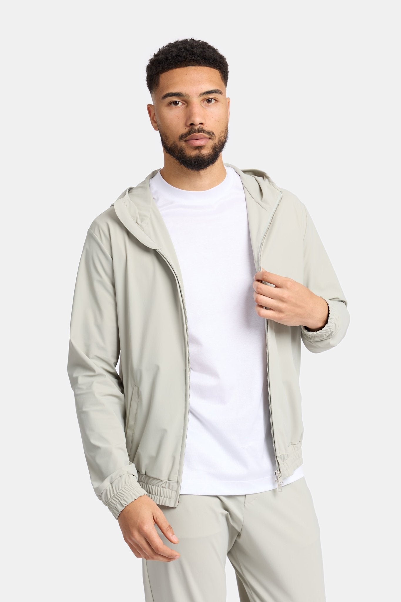 Cloud Grey Hooded Tech Suit - DIMANO